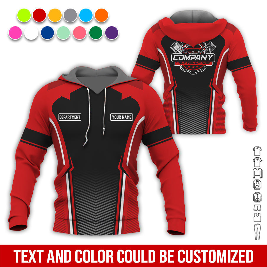 Personalized Mechanic Uniform, Red Shirt for Technicians, Comfortable Workwear for Men, Great Gift for Fathers Day, Birthday, or Husband
