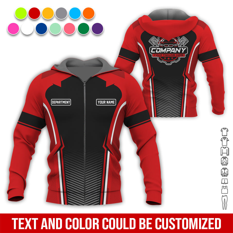 Personalized Mechanic Uniform, Red Shirt for Technicians, Comfortable Workwear for Men, Great Gift for Fathers Day, Birthday, or Husband