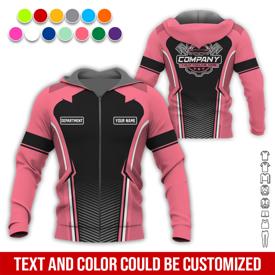 Personalized Mechanic Uniform, Neon Pink Shirt for Technicians, Comfortable Workwear for Men, Great Gift for Fathers Day, Birthday, or Husband