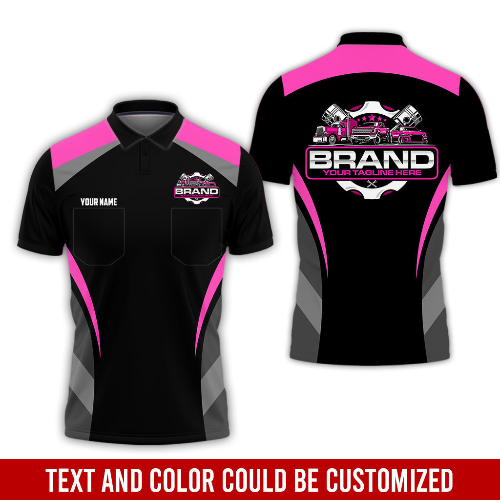 Best Custom Mechanic Shirt for Men, Printed Pocket Shirt, Perfect Gift for Car Guys, Diesel Techs, and Shop Crews, Unisex Pink Mechanic Shirt