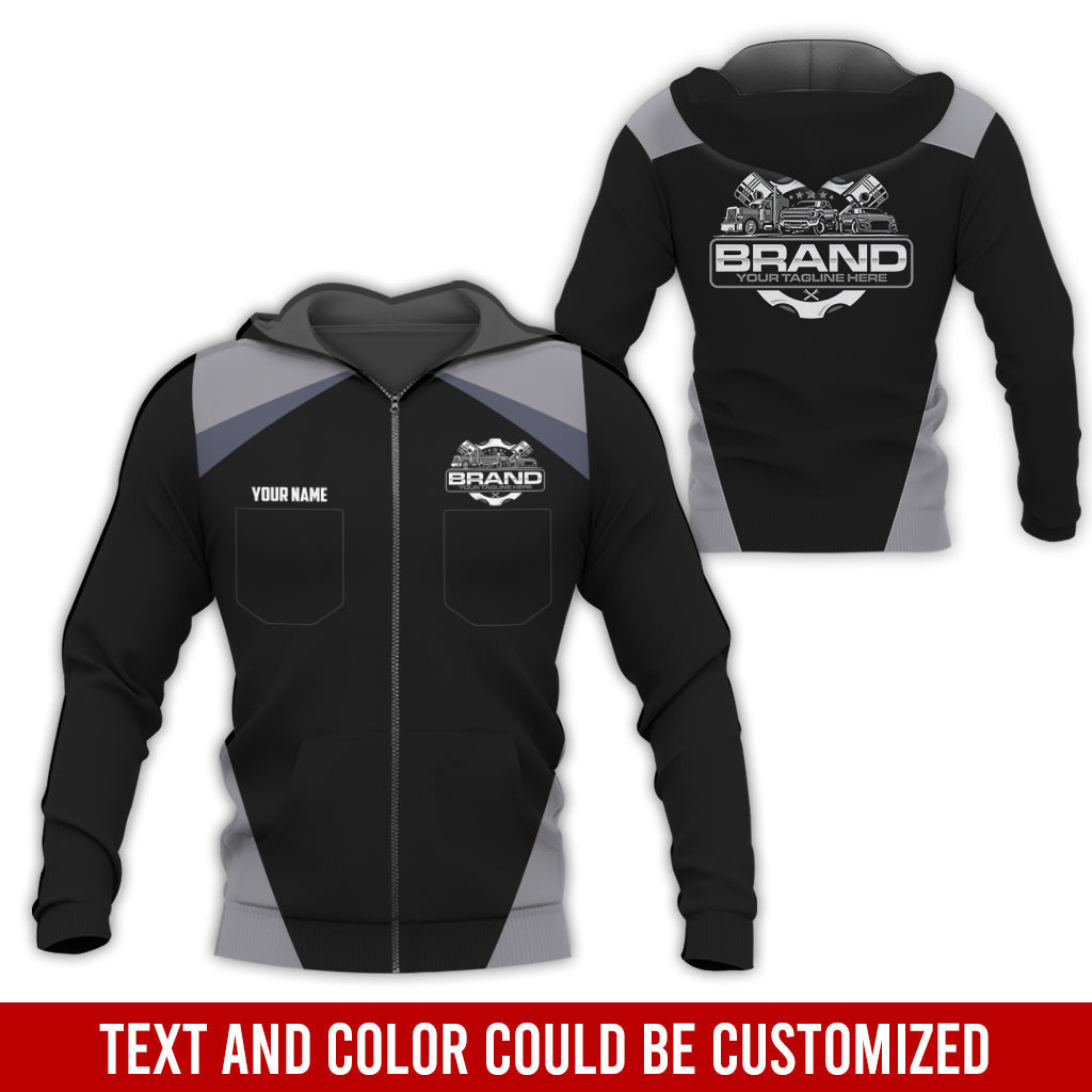 Personalized Mechanic Uniform for Men, 3D Printed Pocket Shirt for Auto Technicians, Gray Color, Great Gift for Car Guys