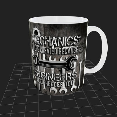 Funny Mechanic Mug, Engineers Need Heroes Too Quote, Gift For Mechanic, Mechanic Appreciation, Mechanic Life, 11oz & 15oz