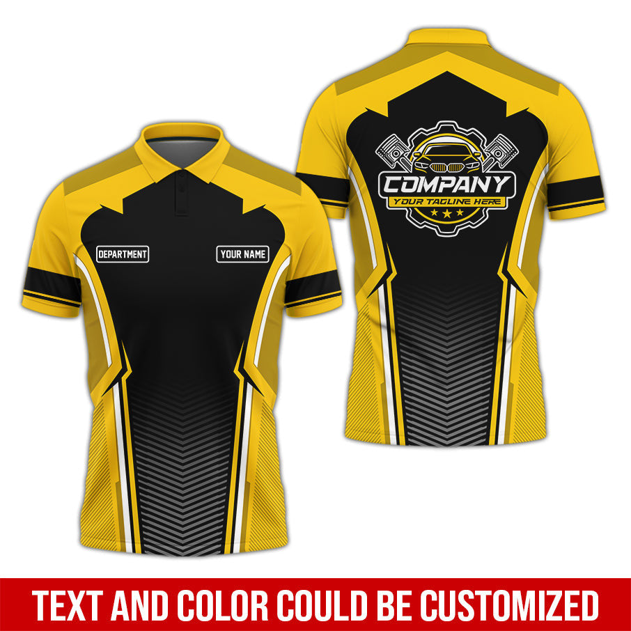 Personalized Mechanic Uniform, Yellow Shirt for Technicians, Comfortable Workwear for Men, Great Gift for Fathers Day, Birthday, or Husband