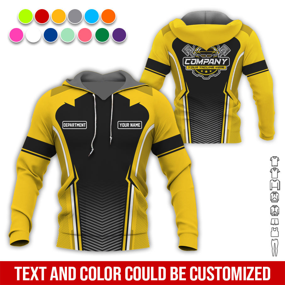 Personalized Mechanic Uniform, Yellow Shirt for Technicians, Comfortable Workwear for Men, Great Gift for Fathers Day, Birthday, or Husband