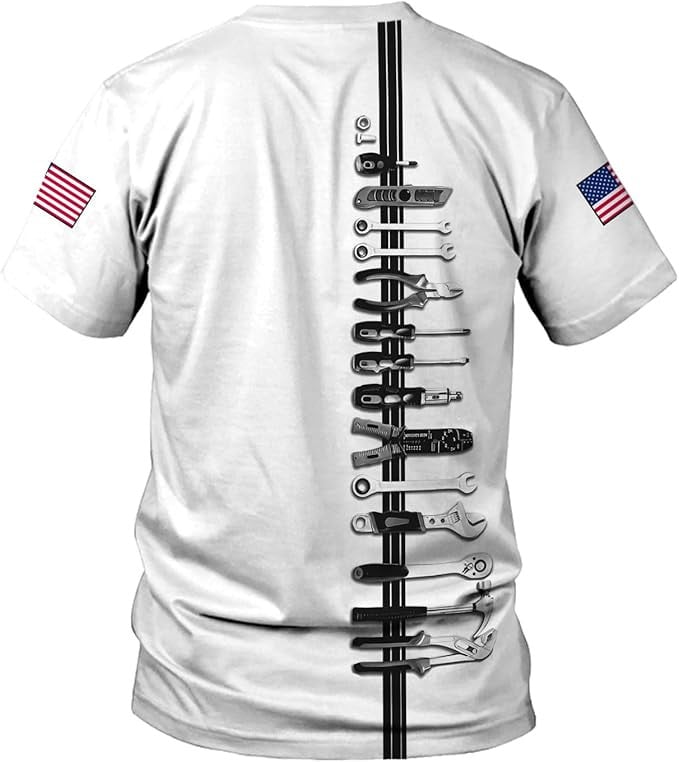 Personalized Mechanic Shirt, Unisex White Mechanic Tool Tshirt Hoodie Sweatshirt, Mechanics Equipment Apparel