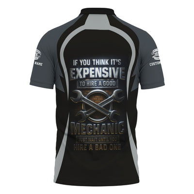 Personalized T-Shirt Just Wait Until You Hire A Bad Mechanic Skull Praying Hand Design Shirt For Mechanics