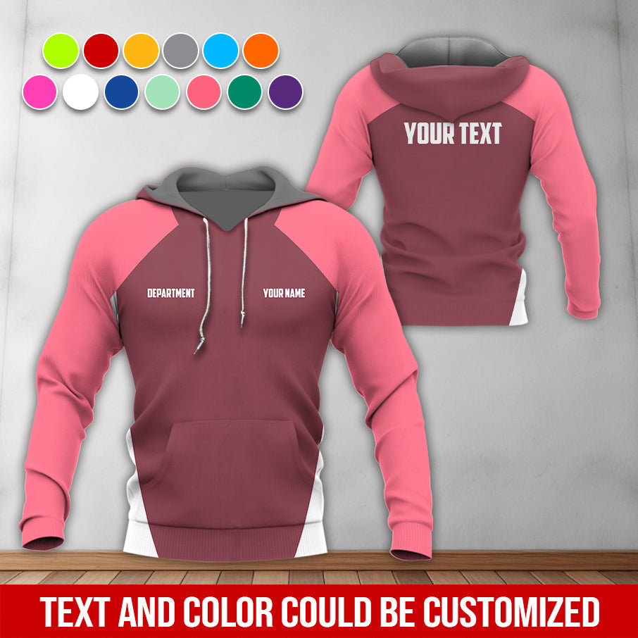 Mechanic Shirt with Custom Name & Department, Gift for Mechanic Dad, Husband or Boyfriend, Pink Color, Sizes S to 5XL Available