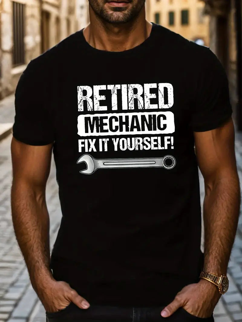 Retired Mechanic Fix It Yourself Print T Shirt, Retro Mechanic Shirt, Birthday Gift For Mechanic, Best Mechanic Shirts