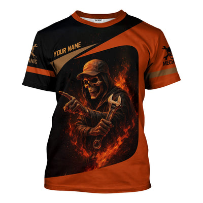 Personalized T-Shirt Back Off I've Got Enough To Deal With Today Grim Reaper Design Shirt For Mechanics