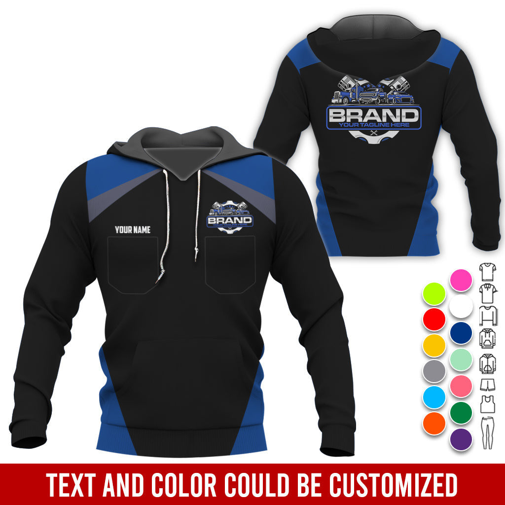 Personalized Mechanic Uniform for Men, 3D Printed Pocket Shirt for Auto Technicians, Navy Color, Great Gift for Car Guys