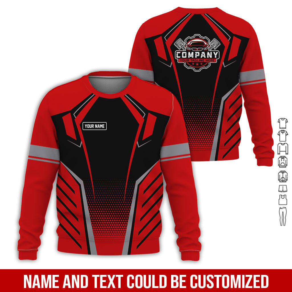Personalized Garage Uniform in Classic Red, Mechanic Work Shirt for Men and Women, Perfect for Birthday or Husband, or Boyfriend