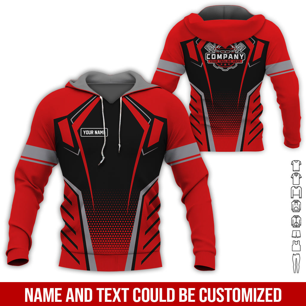 Personalized Garage Uniform in Classic Red, Mechanic Work Shirt for Men and Women, Perfect for Birthday or Husband, or Boyfriend