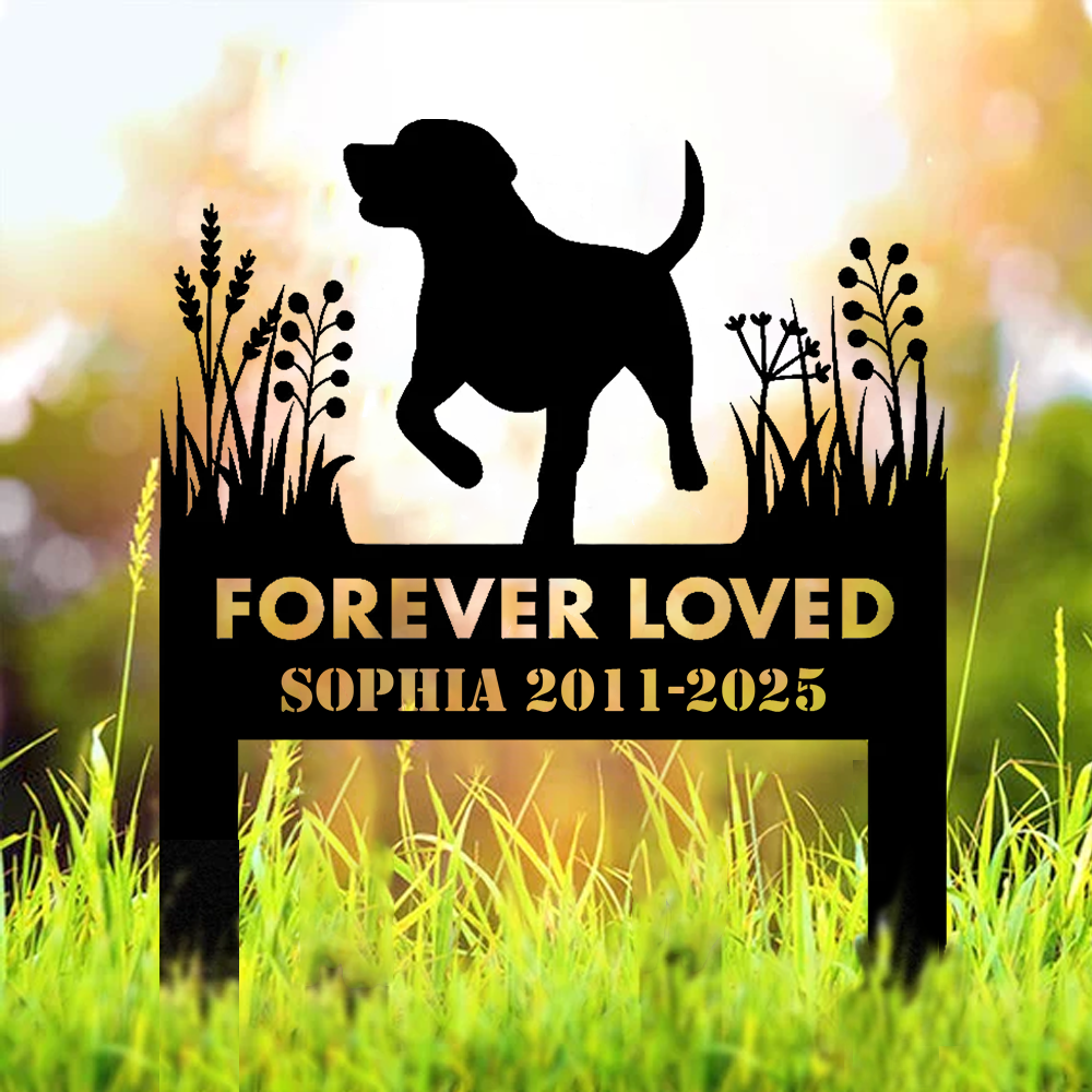 Personalized Labrador Memorial Metal Sign – In Loving Memory Grave Marker for Dog Lovers