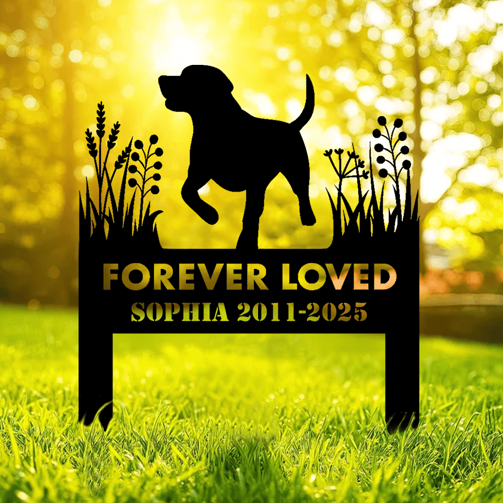 Personalized Labrador Memorial Metal Sign – In Loving Memory Grave Marker for Dog Lovers
