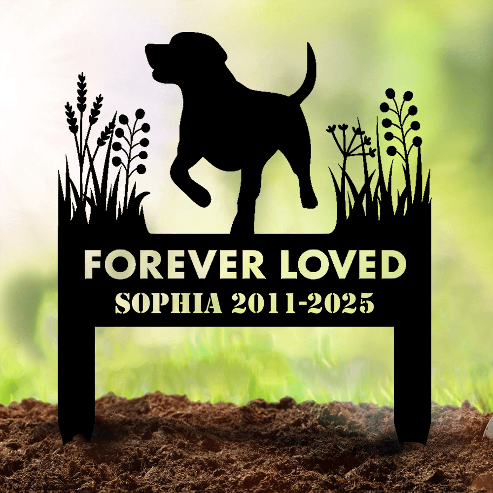 Personalized Labrador Memorial Metal Sign – In Loving Memory Grave Marker for Dog Lovers