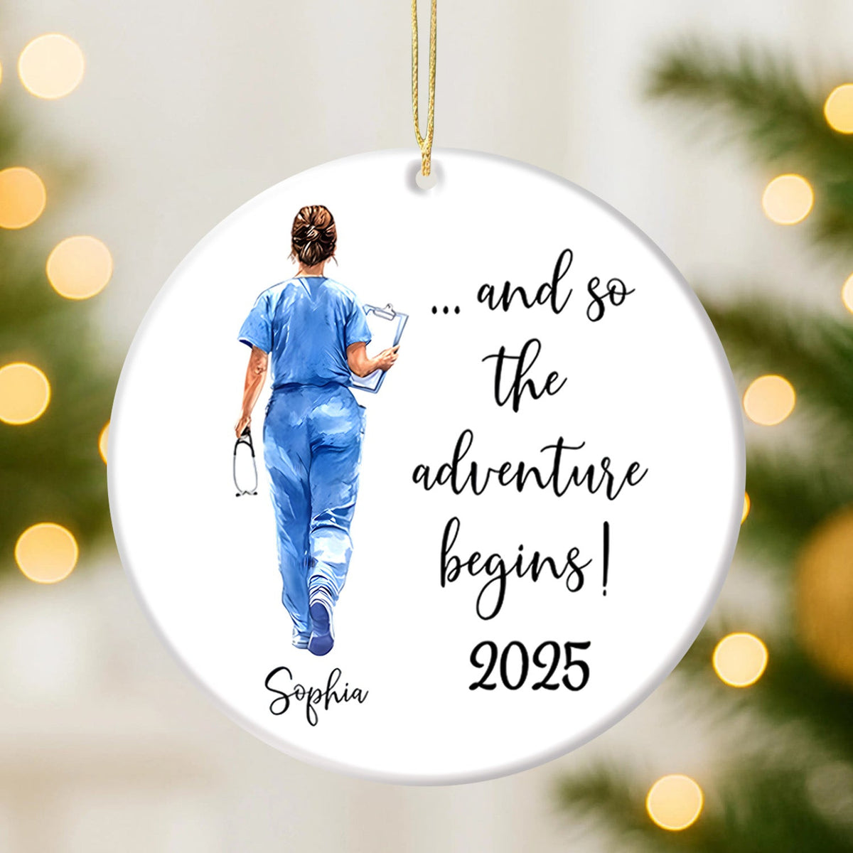 Personalized Nurse Graduation Ornament, Graduation Gift for RN LPN CNA, Christmas Gift