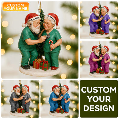 Personalized Nurse Couple Ornament, Custom Name Medical Staff Christmas Ornament, Doctor & Nurse Holiday Keepsake, Healthcare Worker Xmas Gift