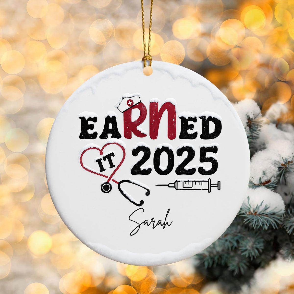 Personalized Nurse Graduation Ceramic Ornament, Christmas Tree Decoration, Healthcare Worker Gift for RN LPN
