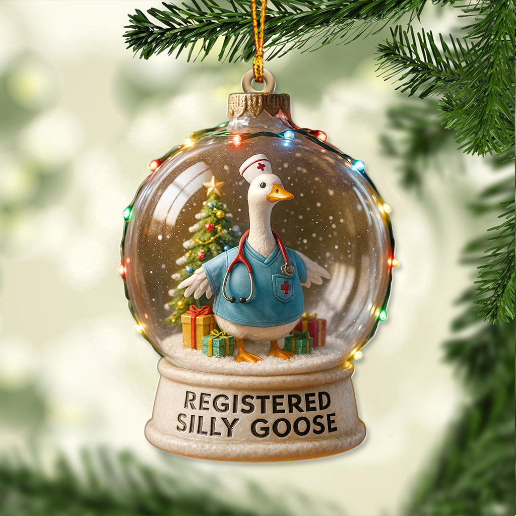 Custom Name Nurse Duck Snow Globe Ornament, Nursing Christmas Gift For RN, Personalized Holiday Decor