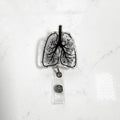 Badge Reel Lungs Respiratory Therapist ID Holder Medical Gift Retractable Clip Accessory