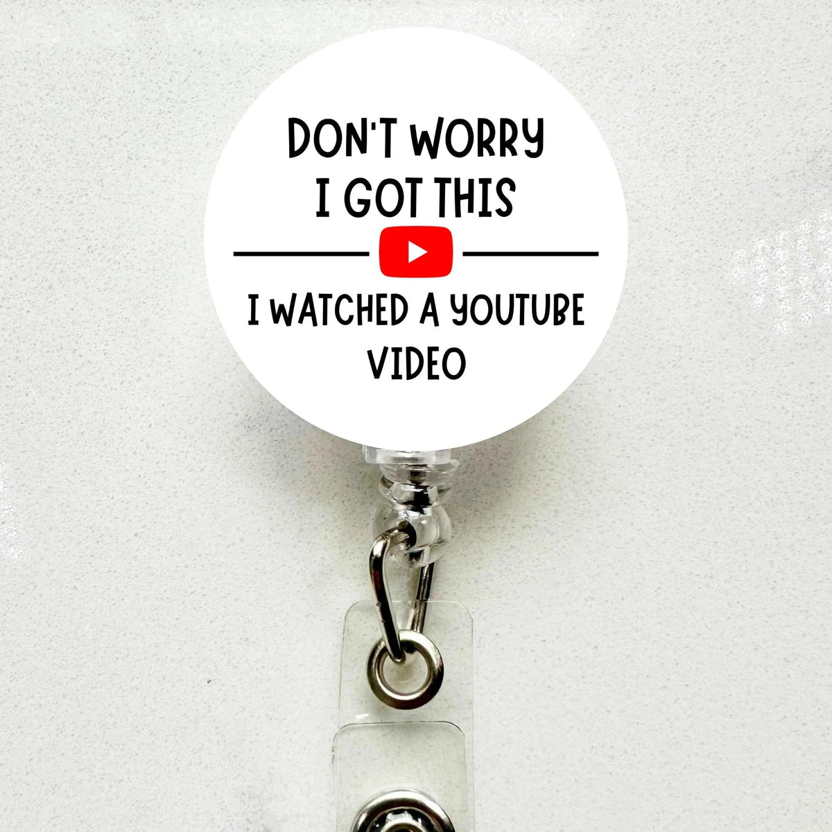 Funny “Watched a YouTube Video” Badge Reel – Retractable Work ID Holder Gift