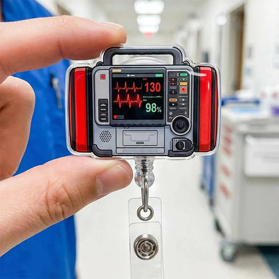 Funny Defibrillator Badge Reel