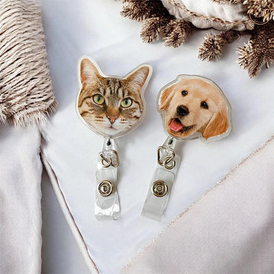 Personalized Pet Portrait Nurse Badge Reel