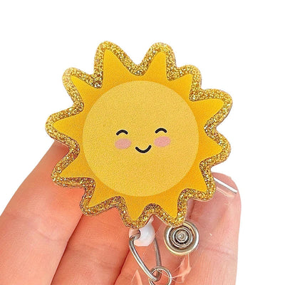 Cute Glitter Sunshine Nurse Badge Reel