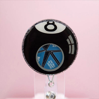 Unmagic Eight Ball Shaker Badge Reel