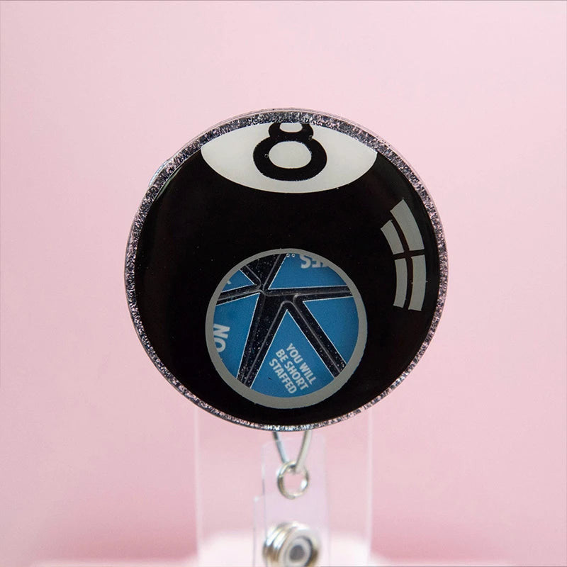 Unmagic Eight Ball Shaker Badge Reel