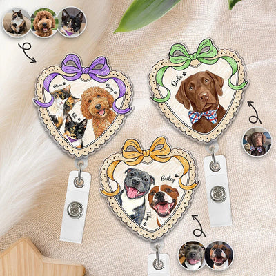 Personalized Cute Pet Portrait Badge Reel