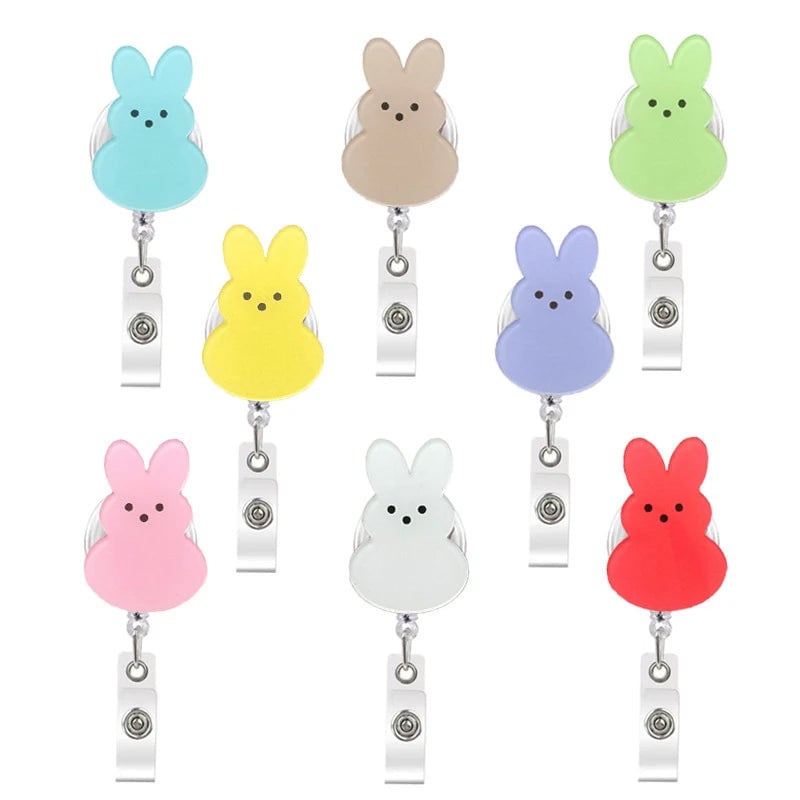 Cute Rabbit Acrylic Nurse Badge Reel