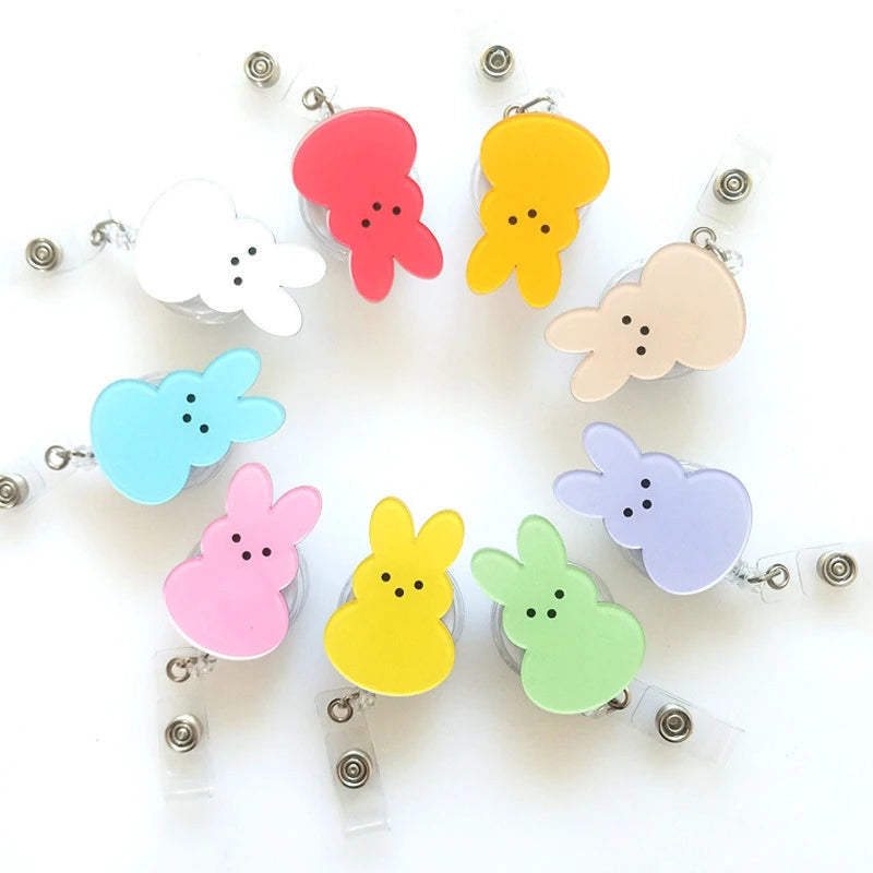 Cute Rabbit Acrylic Nurse Badge Reel