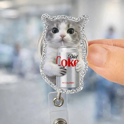Cat Diet Coke Nurse Badge Reel