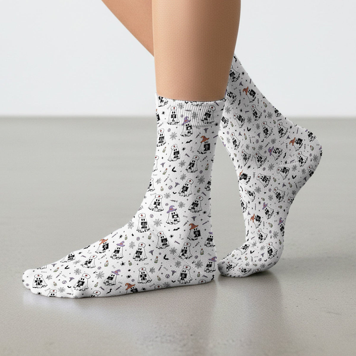 Halloween Ghost Nurses With X-Rays Socks, Adult Socks for Men and Women