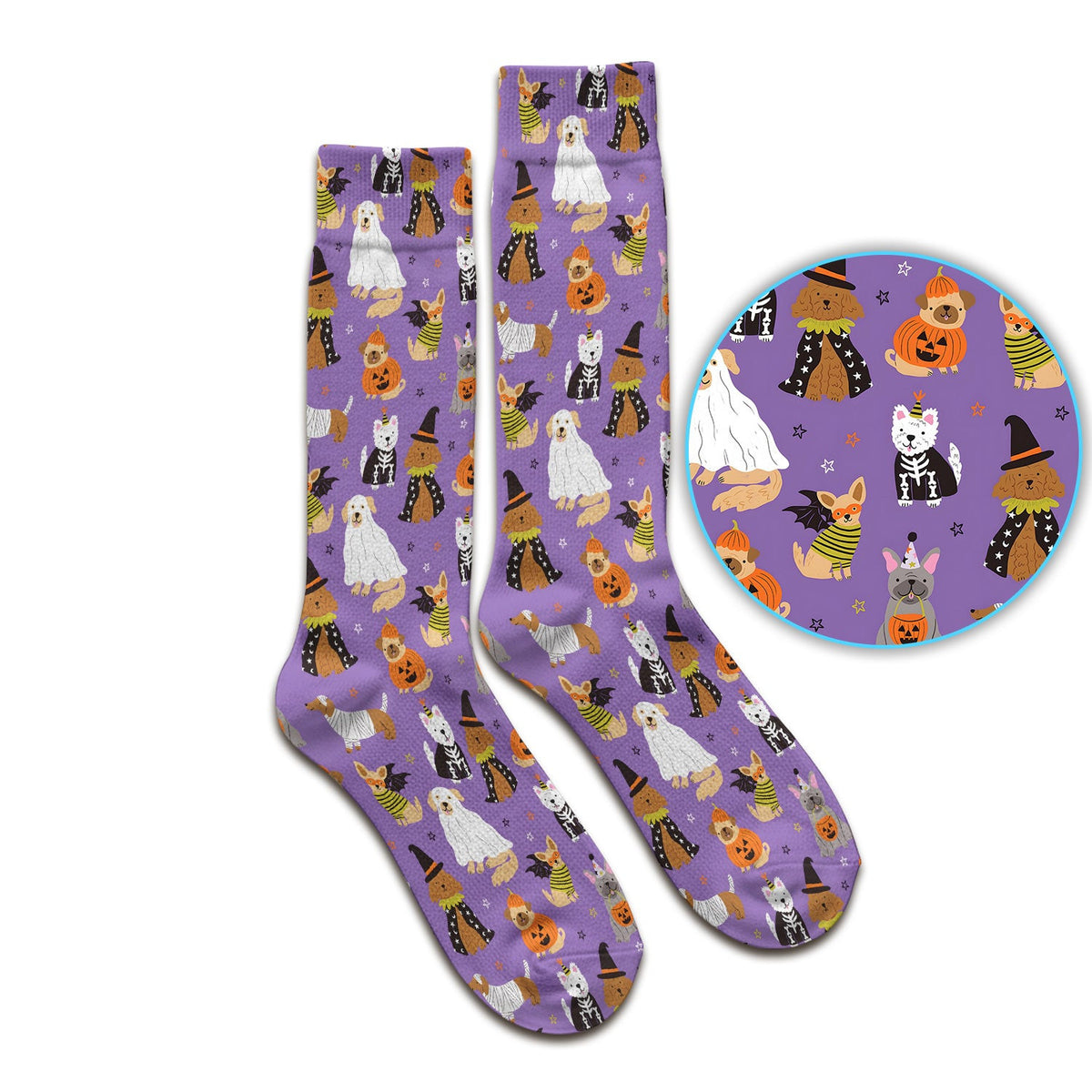 Cute Halloween Costume Dogs Socks, Adult Socks for Men and Women