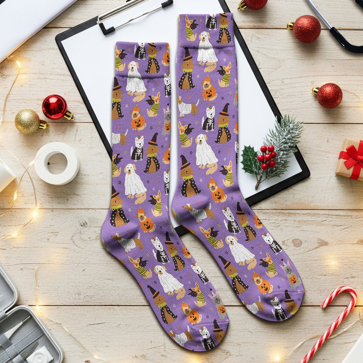 Cute Halloween Costume Dogs Socks, Adult Socks for Men and Women