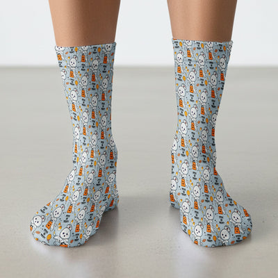 Funny Halloween Stick Or Treat Mummy Nurse Socks, Adult Socks for Men and Women