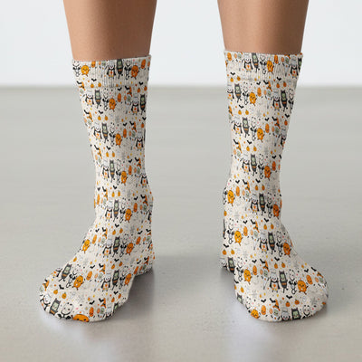 Cute Halloween Medical Characters Print Socks, Adult Socks for Men and Women