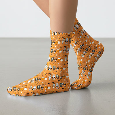 Cute Halloween Medical Characters Print Socks, Adult Socks for Men and Women