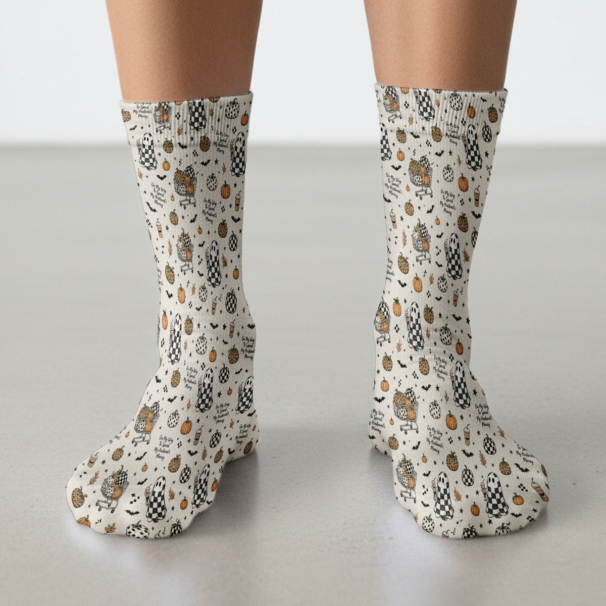 Halloween On My Way To Spend My Husband's Money Socks, Adult Socks for Men and Women
