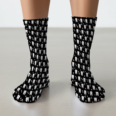 Cute Smiling Tooth And Flowers Socks, Adult Socks for Men and Women