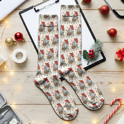 Western Cowgirl Country Medical Pattern Socks, Adult Socks for Men and Women