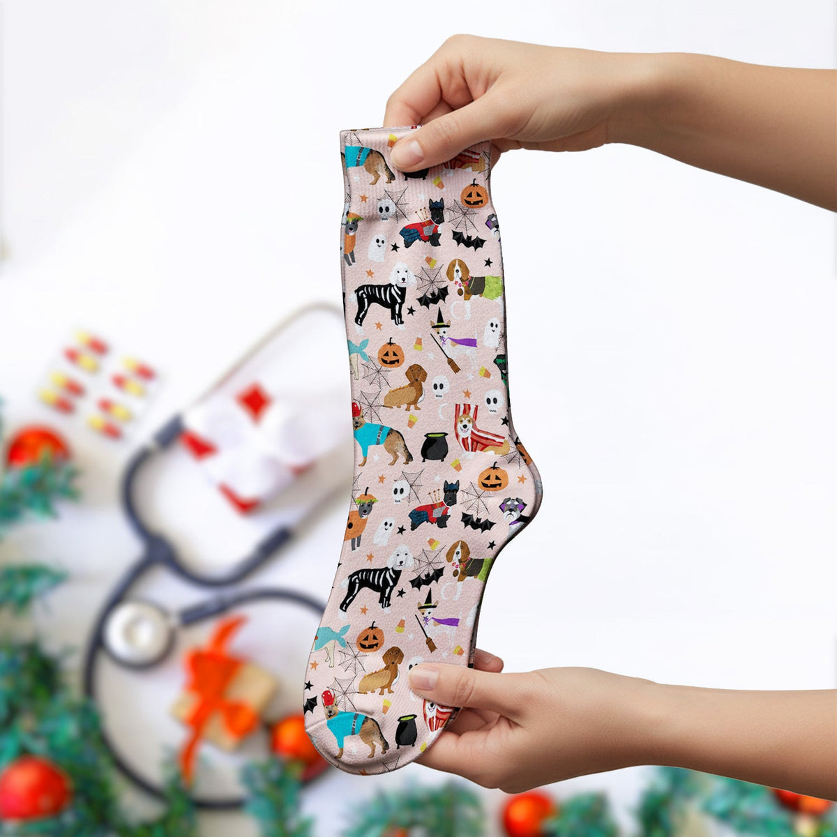 Halloween Costume Dogs Socks, Adult Socks for Men and Women