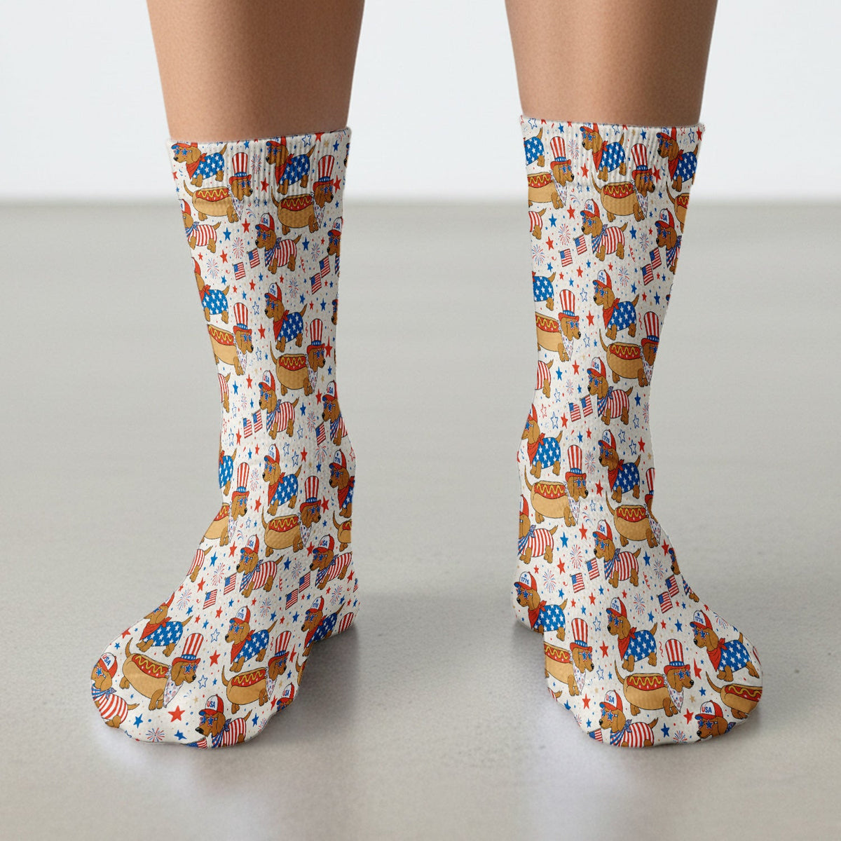 Patriotic Dachshund Fourth Of July Socks, Adult Socks for Men and Women