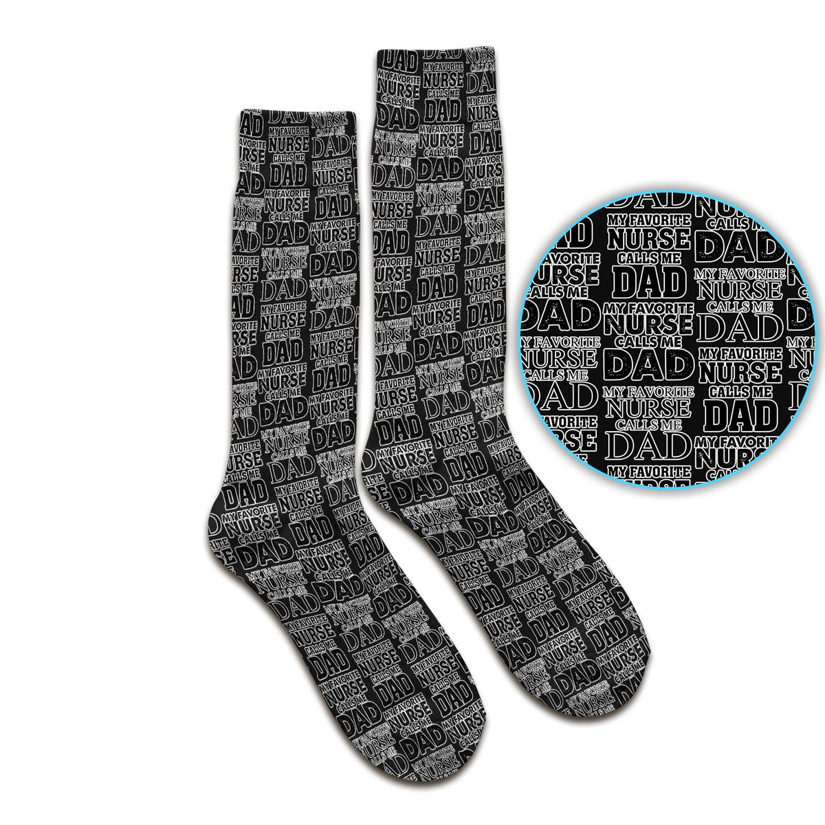 Favorite Nurse Calls Dad Pattern Socks, Breathable Fabrics Medical Uniform