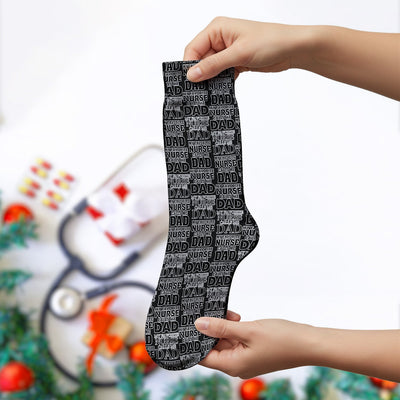 Favorite Nurse Calls Dad Pattern Socks, Breathable Fabrics Medical Uniform