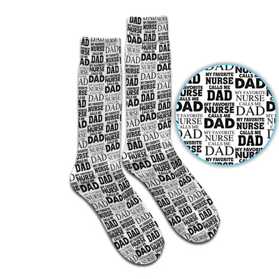 Favorite Nurse Calls Dad Pattern Socks, Breathable Fabrics Medical Uniform
