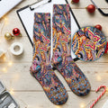 Colorful Bohemian Paisley Floral Pattern Socks, Adult Socks for Men and Women
