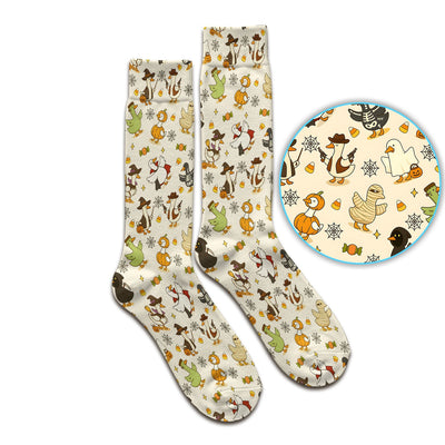 Funny Halloween Costume Ducks Pattern Socks, Adult Socks for Men and Women